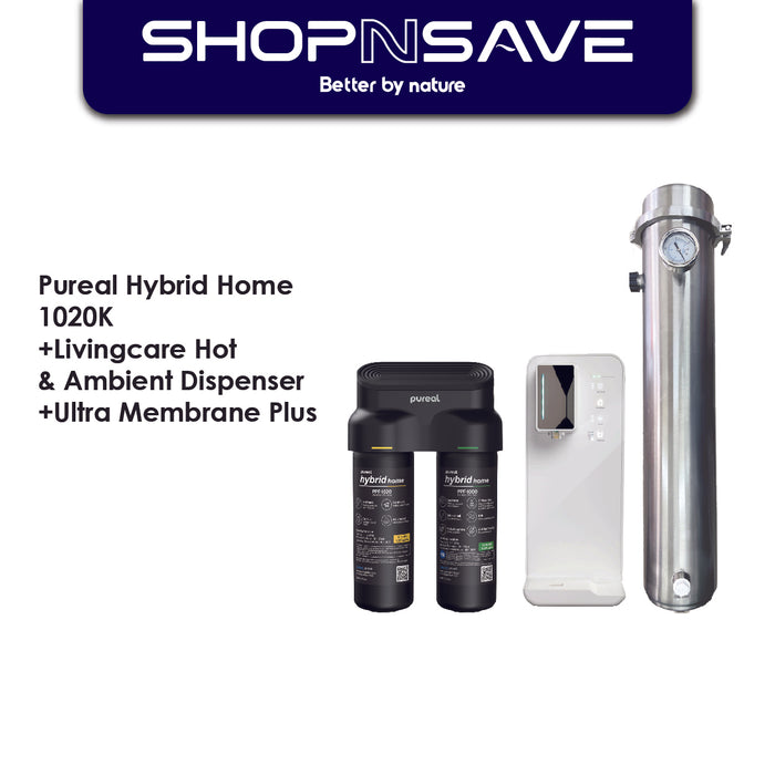 (JAKIM HALAL) Pureal AIO Home Water Purification PPU1020K + Hot & Ambient Dispenser + Outdoor Filtration System