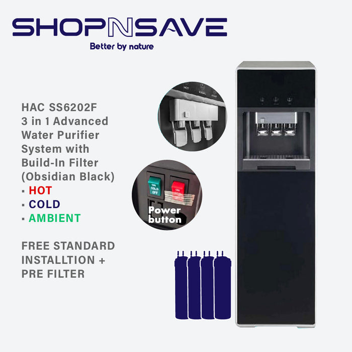 SS6202F Hot Normal Cold Water Dispenser 4 stage water filter