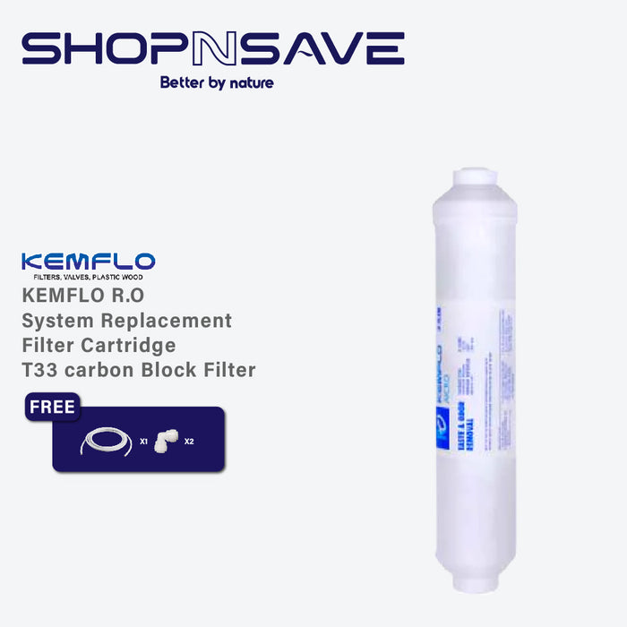 SHOPNSAVE Kemflo R.O System Replacement Filter Cartridge - T33 Carbon Block Filter