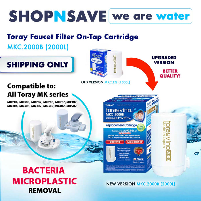 Torayvino MKC-2000B-EG 2000L JAPAN Replacement Faucet Mount Filter Cartridge for MK series