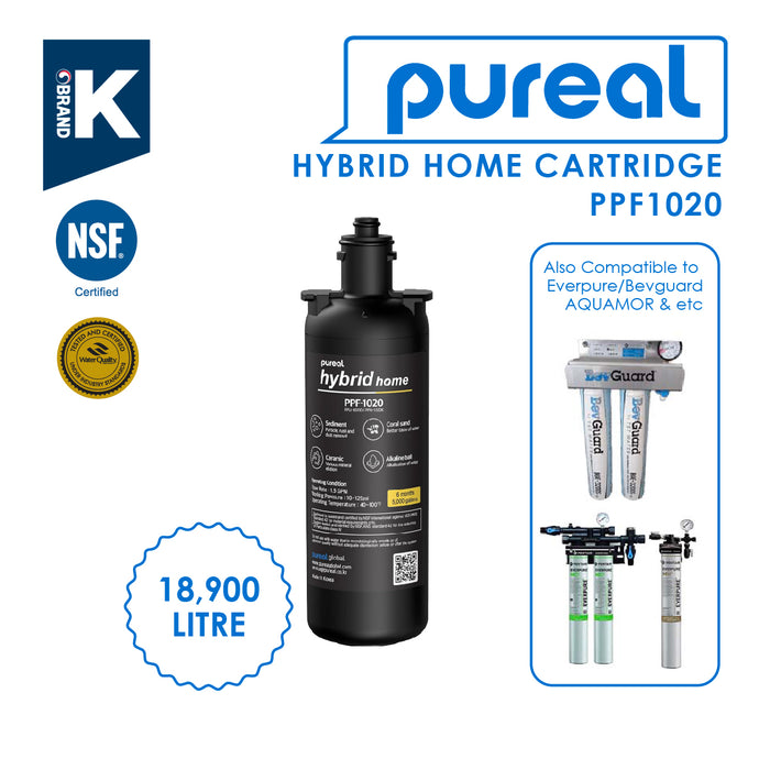 (JAKIM HALAL) Pureal Hybrid Home PPU1020K UnderSink Water Filter 38,000L, Food Preparation, Boiler, Coffee machine