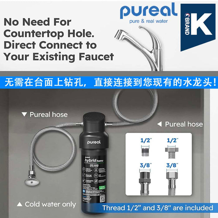 Pureal Hot & Ambient Tankless Pureal Water Purifier Water Dispenser, Every drop is fresh & healthy water! FREE PPU1000K food preparation & Prolonged built-in filters lifespan!