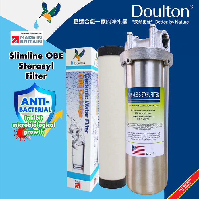 Doulton Imperial OBE Sterasyl Ceramic Filter / Doulton Slimline OBE Sterasyl Ceramic Filter / Doulton Slimline OBE UltracarbCeramic Filter / SS Housing Water Filter, U.S.A STAINLESS STEEL HOUSING WATER FILTER WITH PP FILTER