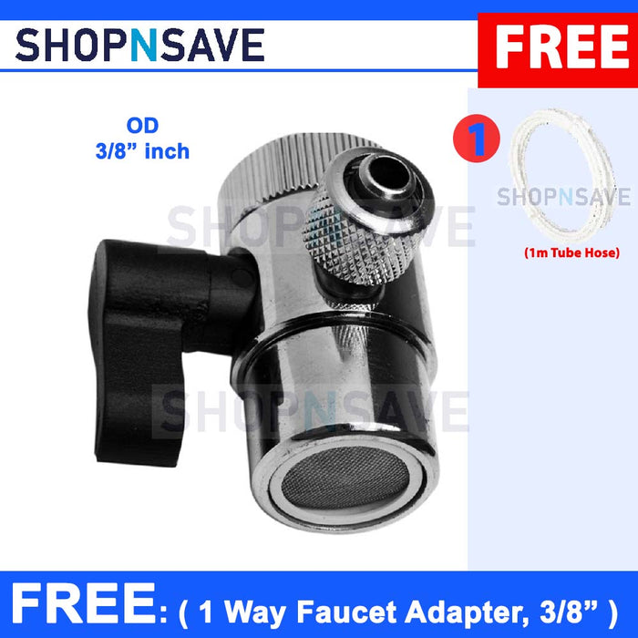 SHOPNSAVE Water Filters parts, 3/8 inch 1 way diverter, 3/8 1 way adapter, replacement part for water filters system