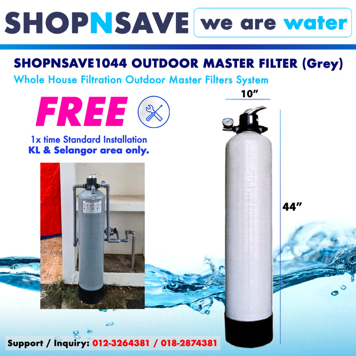 SHOPNSAVE 1044 FRP (10" X 44"), Outdoor Master Filter, Outdoor Water Filter [Free Installation]