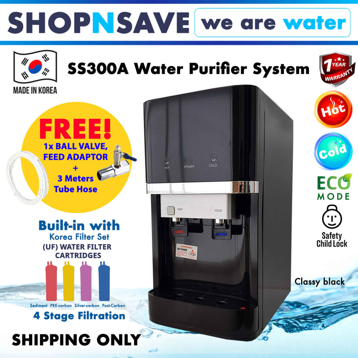 SS300A HOT & COLD WATER DISPENSER WITH 4 HALAL CERTIFIED KOREA WATER PURIFIER