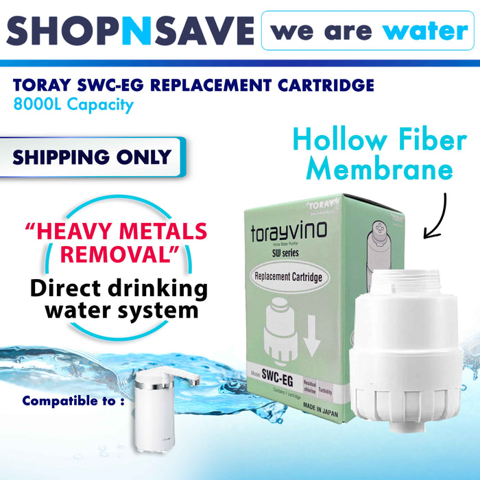 TORAY SWC-EG CARTRIDGE, 8000L, FOR TORAY SW5-EG COUNTER TOP WATER PURIFIER