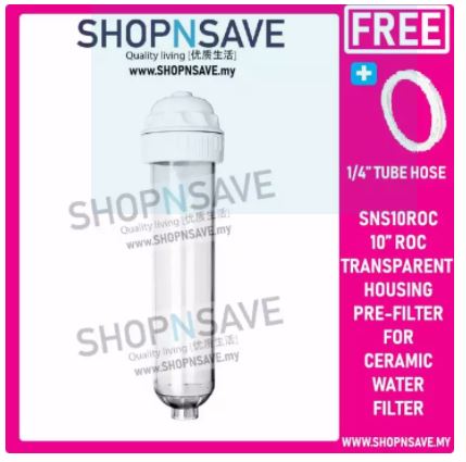 SHOPNSAVE 10 ROC TP TRANSPARENT PRE-FILTER HOUSING FOR WATER FILTERS SYSTEM WATER PURIFIER Transparent 10 Ceramic Water Filter Housing