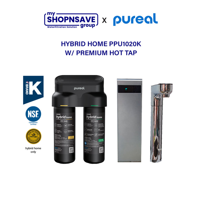 [INSTALLATION FEE WAIVER PROMO] JAKIM HALAL Pureal Hybrid Home PPU-1020K Under Sink Water Filter System with Instant Hot Tap