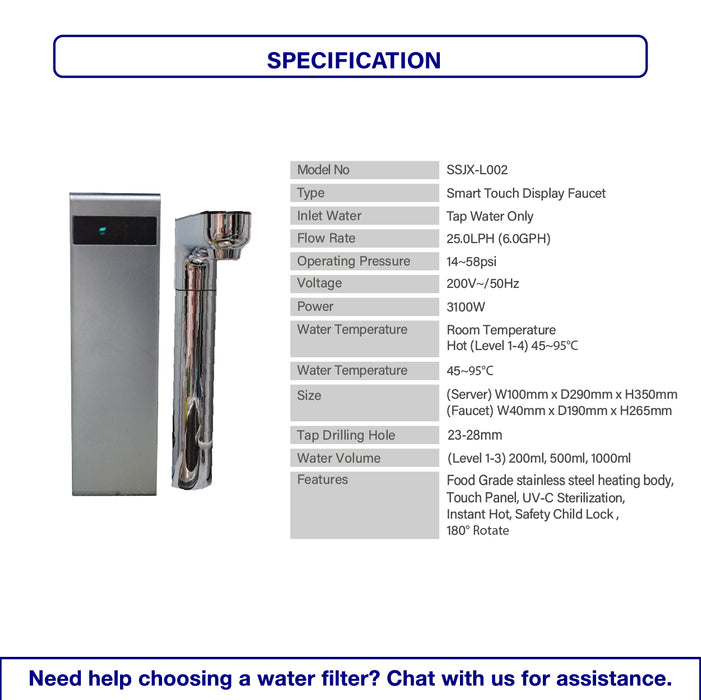 [INSTALLATION FEE WAIVER PROMO] JAKIM HALAL Pureal Hybrid Home PPU-1020K Under Sink Water Filter System with Instant Hot Tap