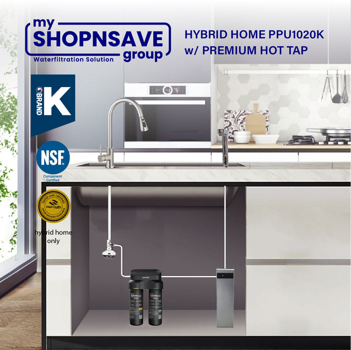 [INSTALLATION FEE WAIVER PROMO] JAKIM HALAL Pureal Hybrid Home PPU-1020K Under Sink Water Filter System with Instant Hot Tap