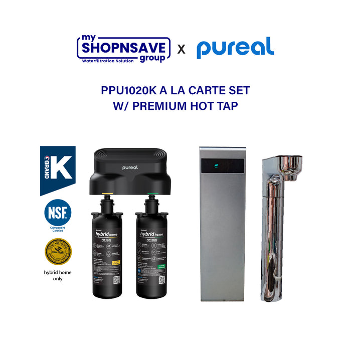 [INSTALLATION FEE WAIVER PROMO] JAKIM HALAL Pureal Hybrid Home PPU-1020K Under Sink Water Filter System with Instant Hot Tap