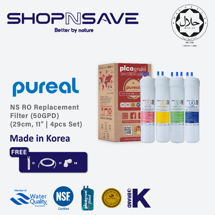 (Jakim HALAL) Korea Picogram 29cm UF/RO set Compatible with OEM Cuckoo/Coway Korea Water Purifier System