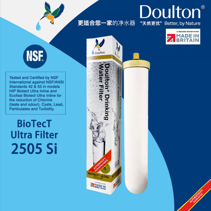 Doulton BioTect Ultra SI 2505 Ceramic Drinking Water Filter Candle M12 Short Thread Mount