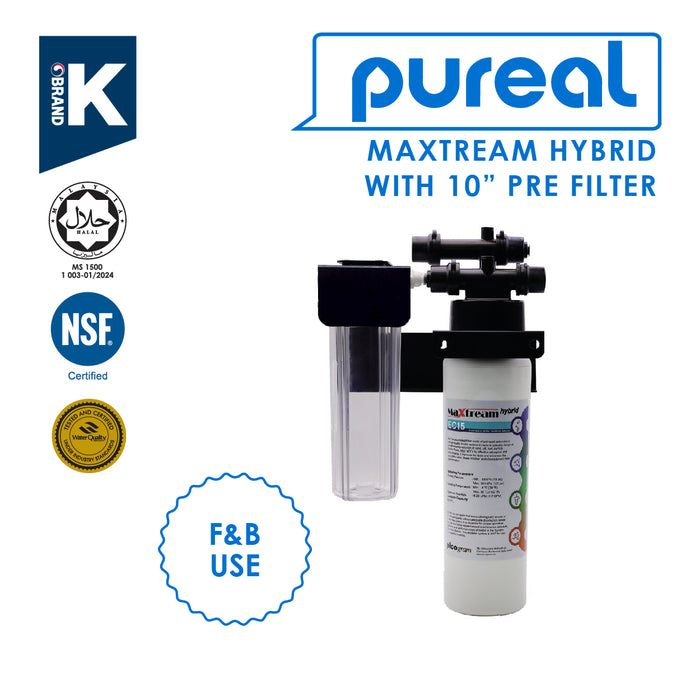 [FREE INSTALLATION] (JAKIM HALAL) Pureal Maxtream Hybrid Commercial  Water Purifier Filter Set with 10" Pre-Filter