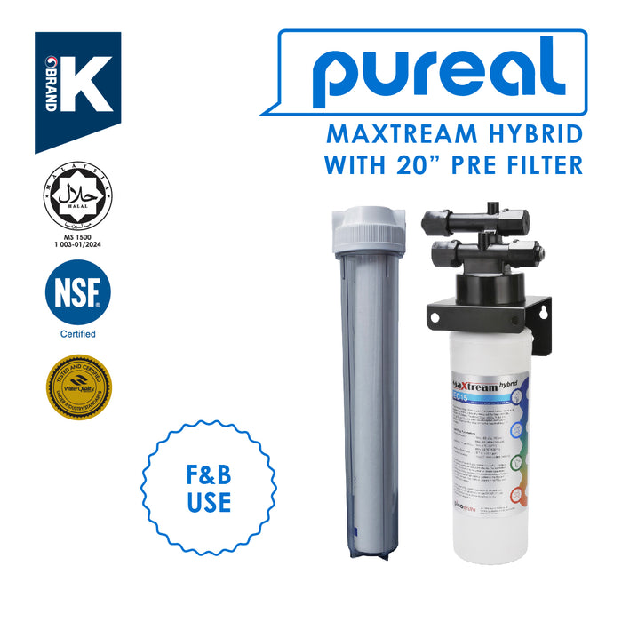 [FREE INSTALLATION](JAKIM HALAL) Pureal Maxtream Hybrid Commercial  Water Purifier Filter Set with 20" Pre-Filter