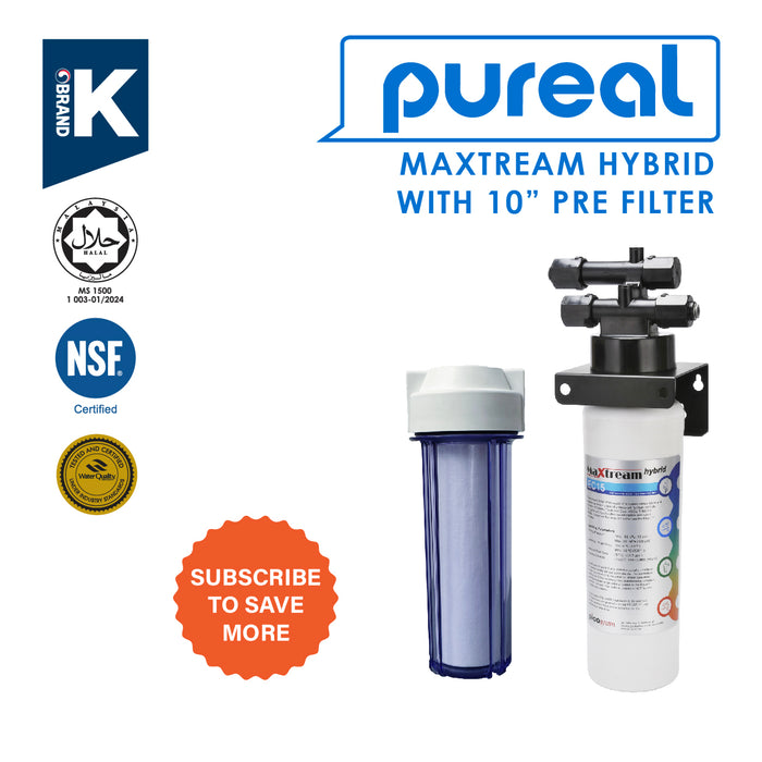 [FREE INSTALLATION] (JAKIM HALAL) Pureal Maxtream Hybrid Commercial  Water Purifier Filter Set with 10" Pre-Filter