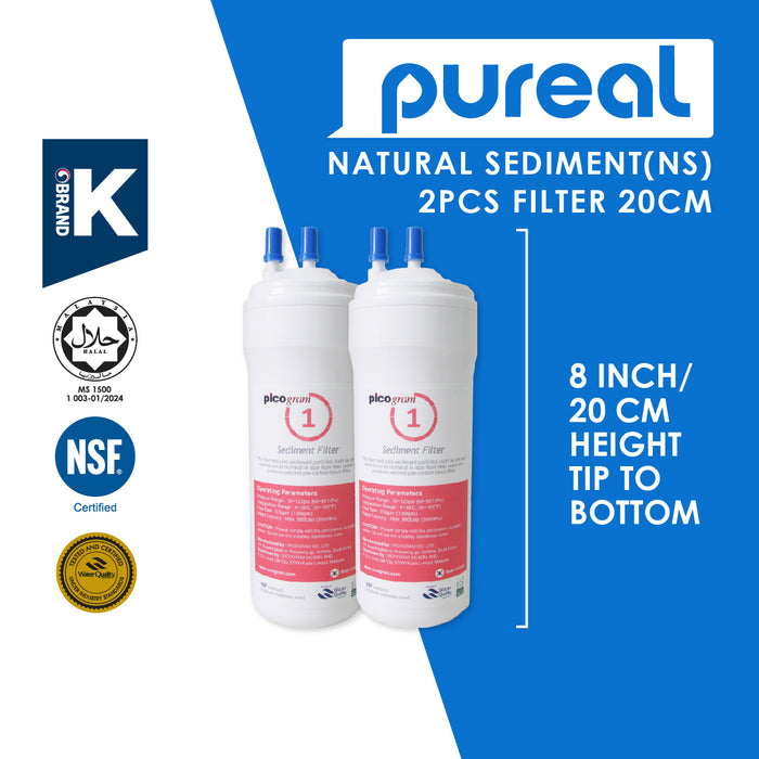 (JAKIM HALAL) Pureal Picogram 20cm NS UF/NANO EP Water Filter Cartridges 4pc compatible to coway/cuckoo