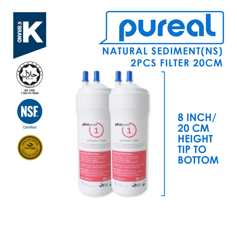 (JAKIM HALAL) Pureal Picogram 20cm NS UF/NANO EP Water Filter Cartridges 4pc compatible to coway/cuckoo - SHOPNSAVE