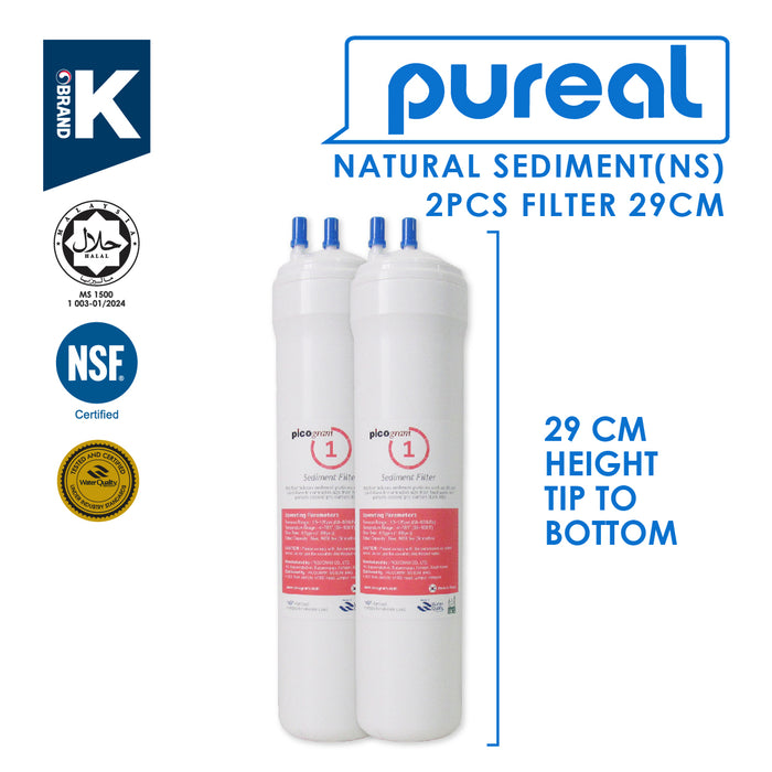(JAKIM HALAL) Pureal Picogram 29cm NS UF Water Filter Cartridges 4pcs compatible to Cuckoo floor stand