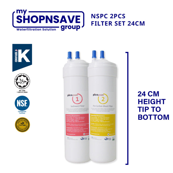(JAKIM HALAL) Pureal Picogram 24cm NS UF Water Filter Cartridge 8pcs compatible to Midea