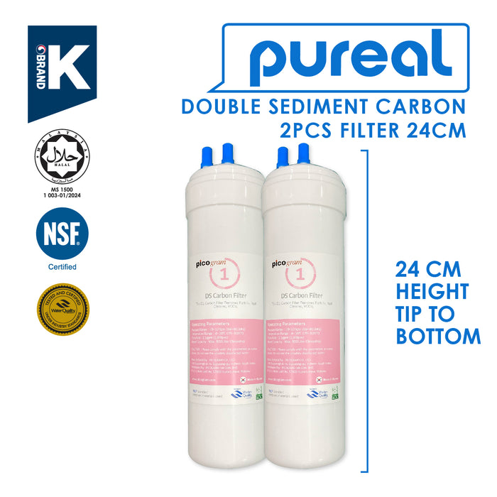 (JAKIM HALAL) Pureal Picogram 24cm DS NANO EP Water Filter Cartridges 4pcs compatible to Midea