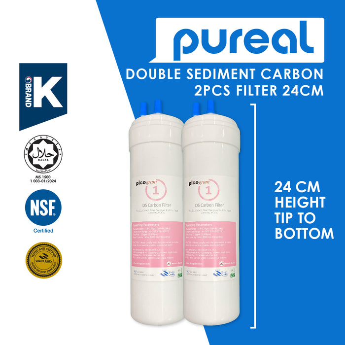 (JAKIM HALAL) Pureal Picogram 24cm NANO ALKALINE Water Filter Cartridges 4pcs Compatible to Midea