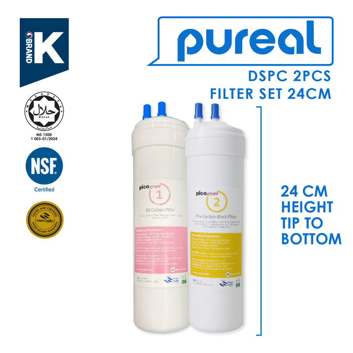 (JAKIM HALAL) Pureal Picogram 24cm DS UF Water Filter Cartridges 4pcs compatible to Midea