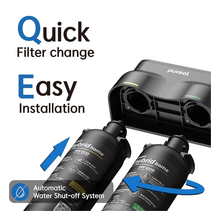 (JAKIM HALAL) Pureal Hybrid Home PPU1020K UnderSink Water Filter 38,000L, Food Preparation, Boiler, Coffee machine