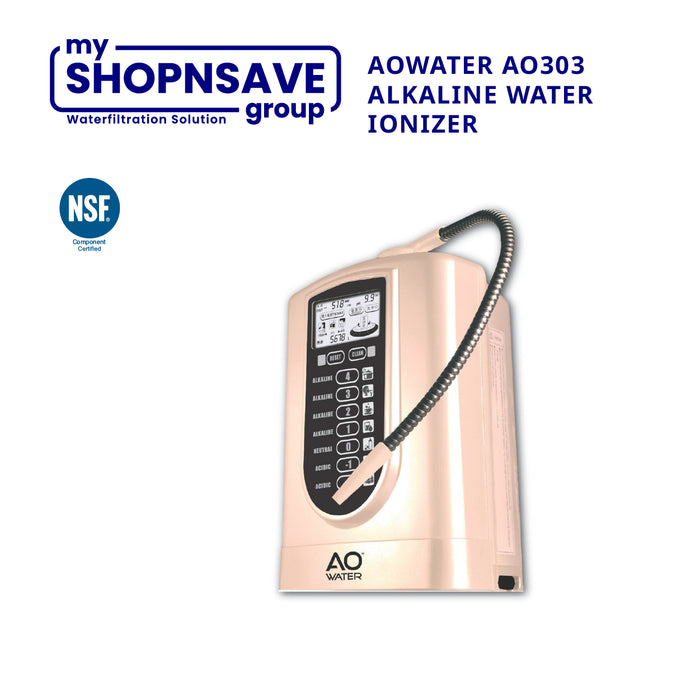 AO WATER AO303 Alkaline Water Ionizers with BAKED Platinum-Titanium Electrode Plates from Japan, Korea & Taiwan