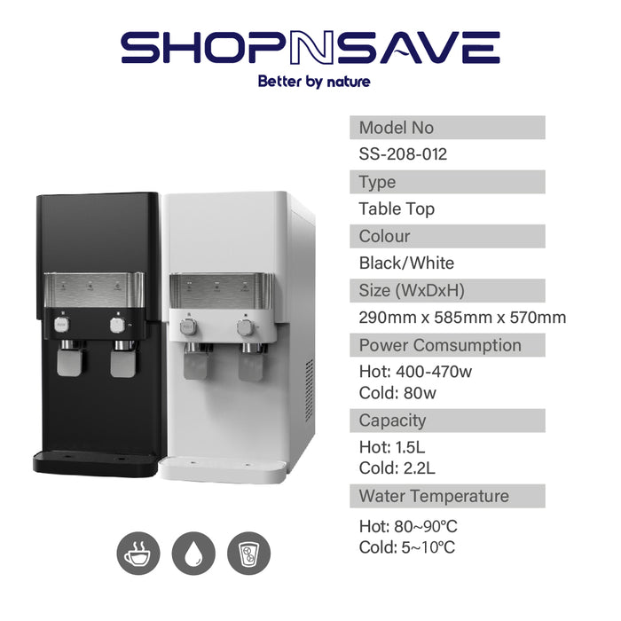 (JAKIM HALAL)[FREE INSTALLATION] SHOPNSAVE SS-208-012 3in1 [Hot|Ambient|Cold] Table Top Water Dispenser