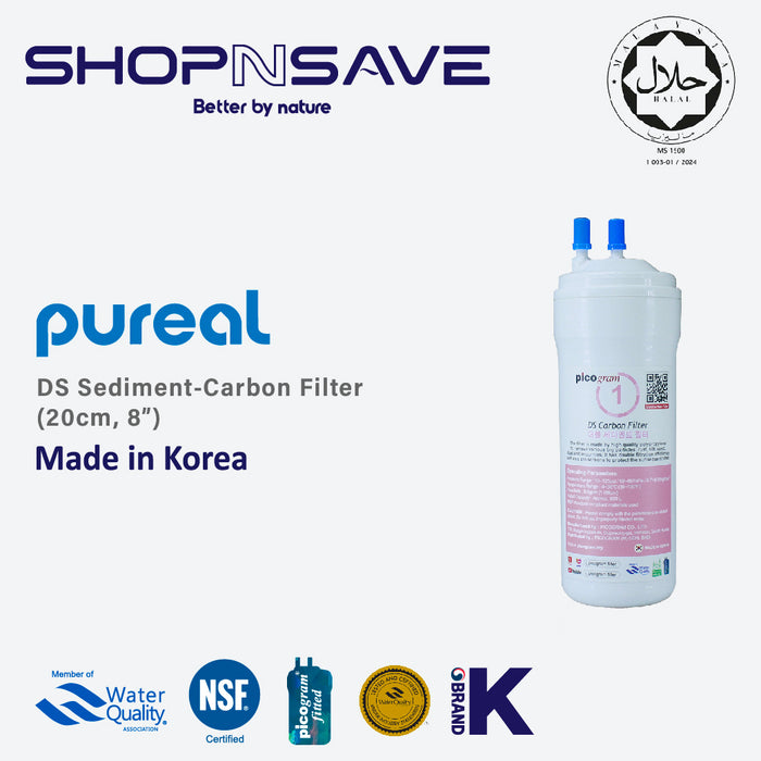 (JAKIM HALAL) Pureal Picogram 20cm Replacement Filter Water Filter compatible to coway/cuckoo