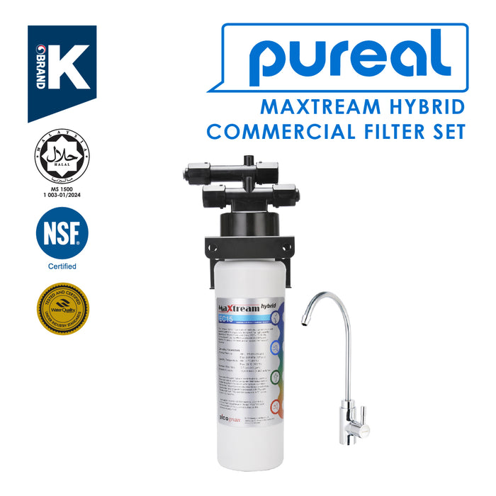 [FREE INSTALLATION] (JAKIM HALAL) Pureal Maxtream Hybrid Commercial Water Purifier Filter Set [1 Year Capacity]