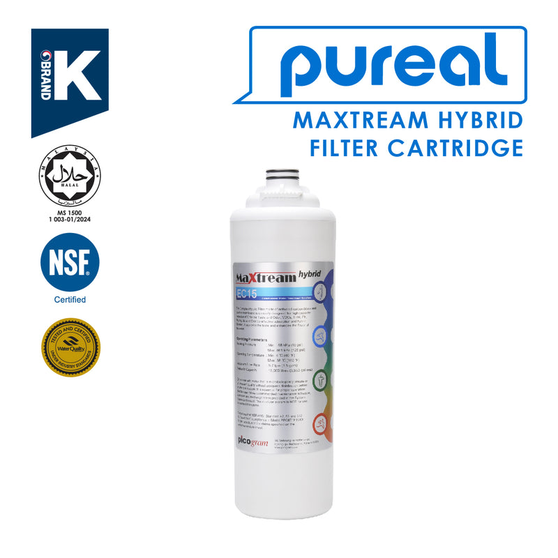 (JAKIM HALAL) Pureal Maxtream Hybrid Water Purifier Replacement Filter, Capacity 56,000+ Litre - SHOPNSAVE