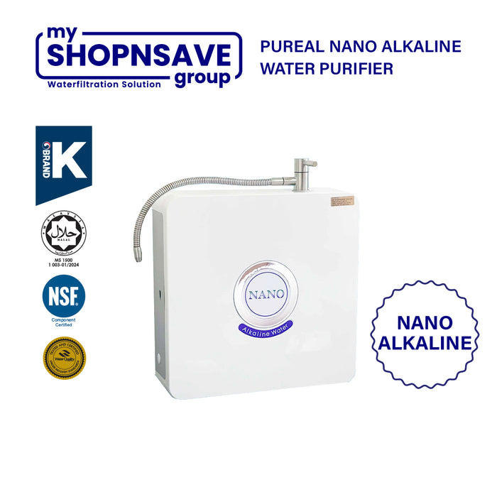 (JAKIM HALAL) Pureal Nano Alkaline Water Purifier - Remove Virus, Bacterial & Lead