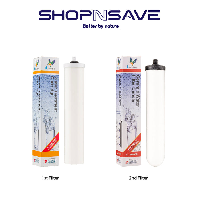 SNS SS-102 CTC Double Water Filtration System / Water Purifier - Doulton FRC & UCC Filter Cartridge
