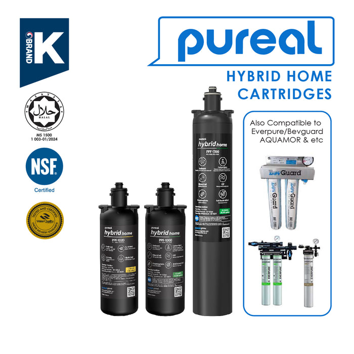 (JAKIM HALAL) Pureal Hybrid Home Cartridge 10" / 17" Compatible Everpure / Bevguard / AQUAMOR / Paragon / Water Filter