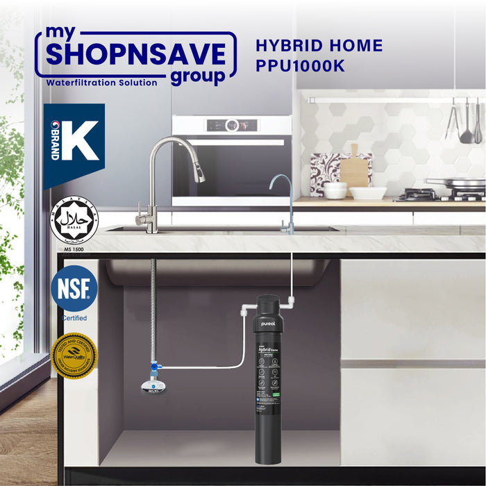 (JAKIM HALAL) Pureal Hybrid Home PPU-1700K with 1/4" Fittings Undersink Water Filter NSF certified