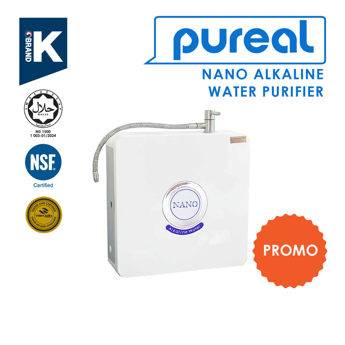 (JAKIM HALAL) Pureal Nano Alkaline Water Purifier - Remove Virus, Bacterial & Lead