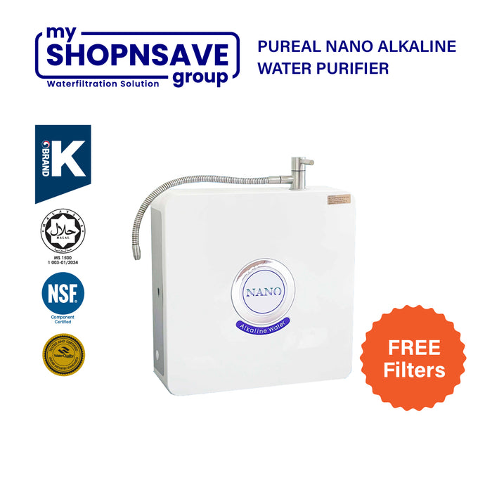 (JAKIM HALAL) Pureal Nano Alkaline Water Purifier - Remove Virus, Bacterial & Lead