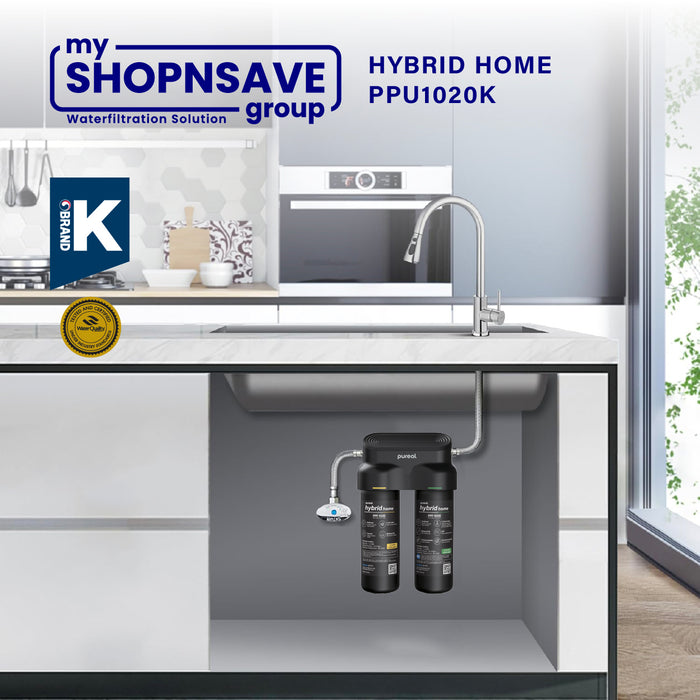 (JAKIM HALAL) Pureal Hybrid Home PPU1020K UnderSink Water Filter 38,000L, Food Preparation, Boiler, Coffee machine