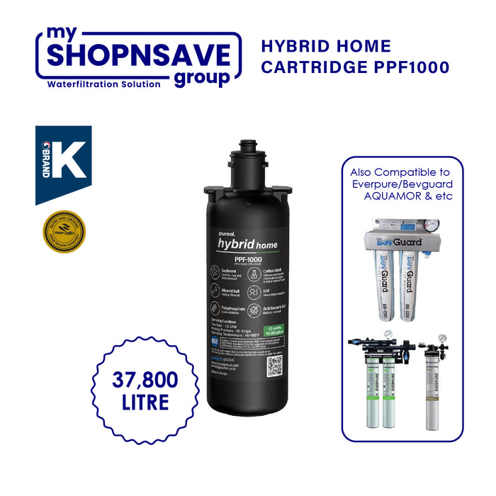 (JAKIM HALAL) Pureal Hybrid Home PPU1020K UnderSink Water Filter 38,000L, Food Preparation, Boiler, Coffee machine