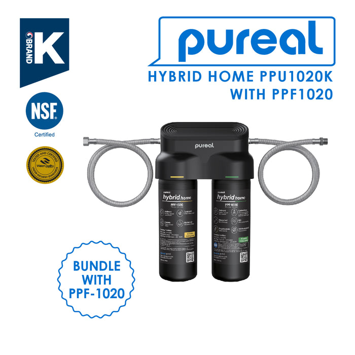 (JAKIM HALAL) [Combo with PPF1020] Pureal Hybrid Home PPU1020K UnderSink Water Filter 38,000L