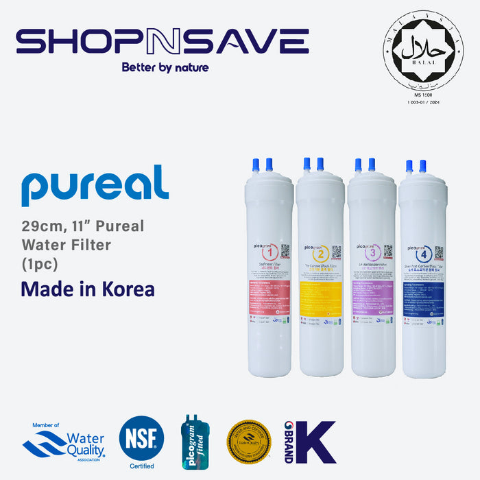 (Jakim HALAL) Pureal Picogram Replacement Filter, Water Filter (29cm, 11" )
