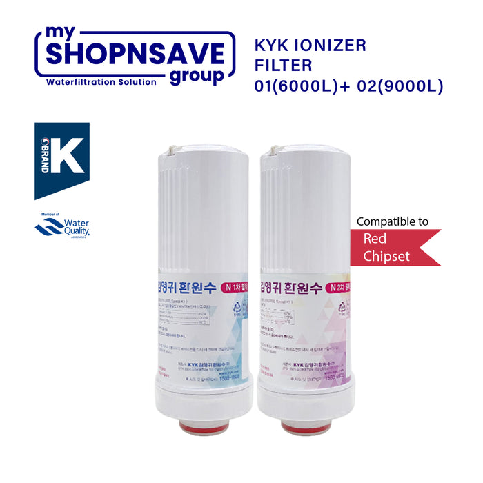 SHOPNSAVE KYK | Filter 1 + 2 | 6000L & 9000L | Replacement Filter Cartridges | For Gen II | For Red Chipset