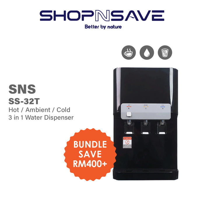 SHOPNSAVE SS-32T 3in1 [Hot|Ambient|Cold] Table Top Water Dispenser with Pureal Picogram NS UF Filter