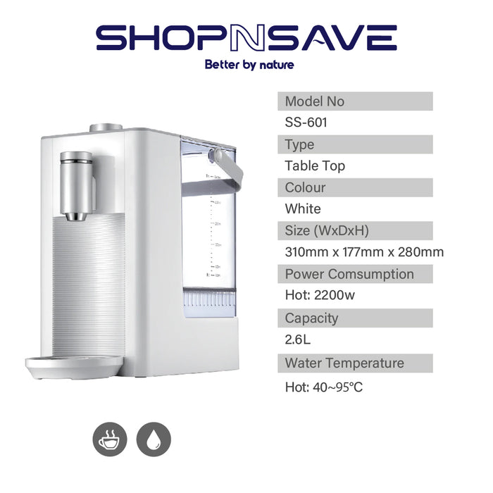 SHOPNSAVE SS-601 Pipeless Instant heating water dispenser, instant hot water dispenser, water purifier water filters