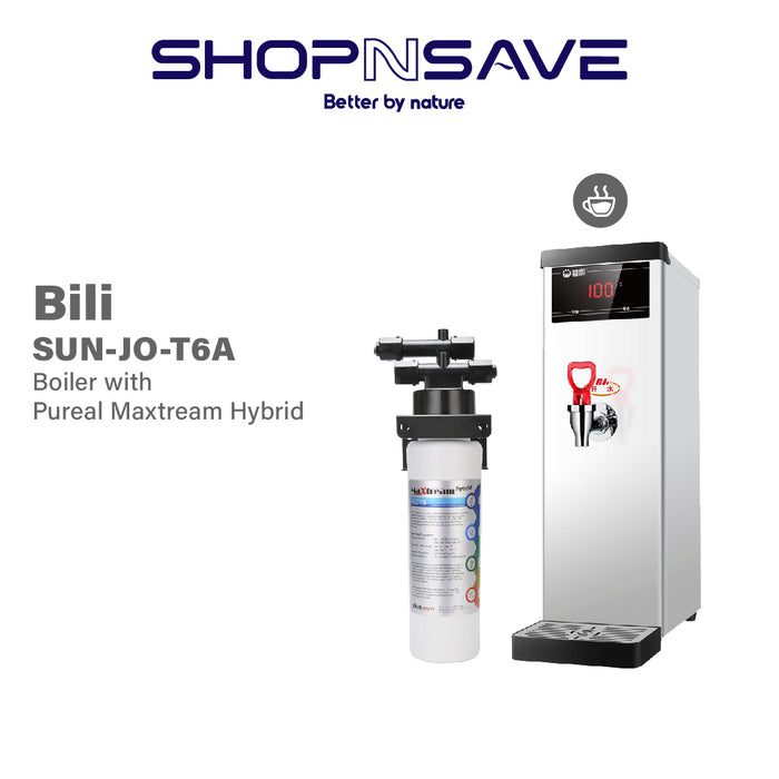 PUREAL Maxtream Hybrid Commercial Water purifier+ Bili Water Boiler,  Bili JO-T6A, Water Boiler