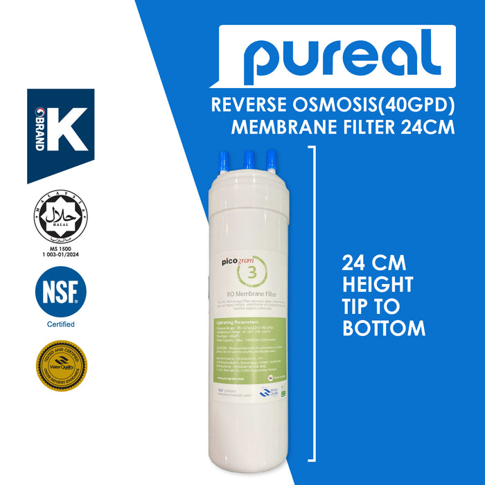 (JAKIM HALAL) Pureal Picogram 20/24/29cm RO Water Filter Cartridges