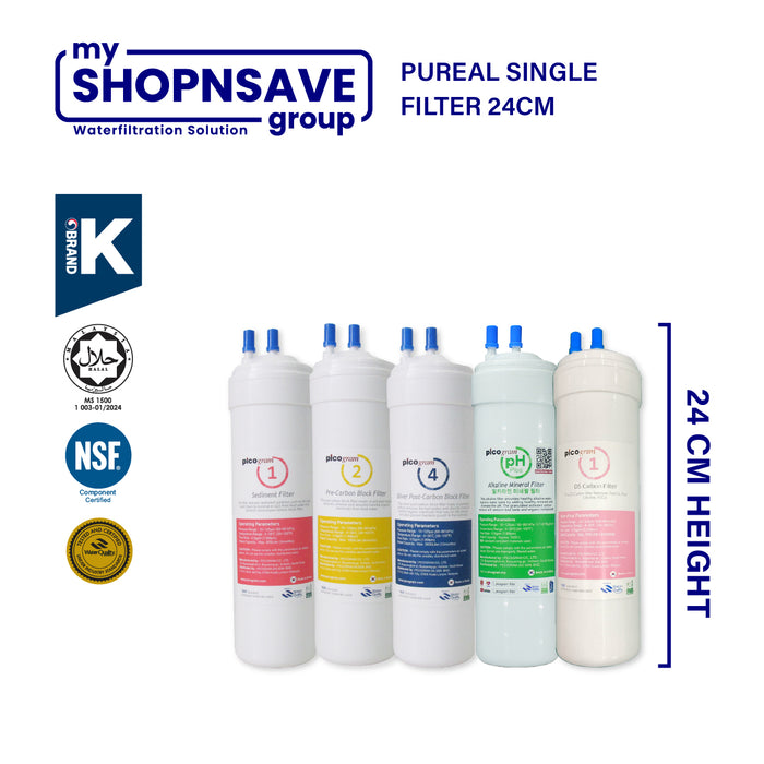 (JAKIM HALAL) Pureal Picogram 24cm Replacement Filter Water Filter compatible to coway/midea